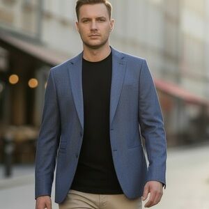 NEW Burberry Men's Kensington 44 Long Navy blue Blazer